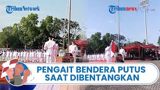 Detik-detik Pengait Bendera Patah saat Upacara HUT Ke-77 RI di Kota Solo, Gibran Beri Semangat