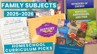 Homeschool Family Subjects 2025-2026 School Year