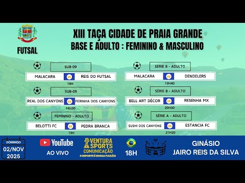 XIII TAÇA CIDADE DOS CANYONS 2025 ⚽ FUTSAL  | BASE E ADULTO | COM IMAGENS | 02/11/2025