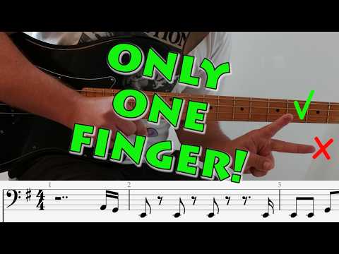 🎸 5 Must Know Bass Riffs on 1 String & 1 Finger – Super Easy for Beginners! with TABS