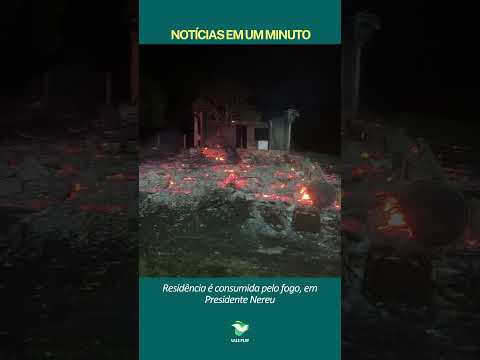 Presidente Nereu: Residência é completamente destruída pelo fogo na Estrada Geral Barrinha