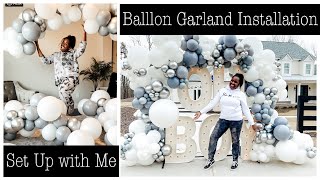 How To | Balloon Garland Installation on Marquee Lights | Set Up With Me | Tutorial