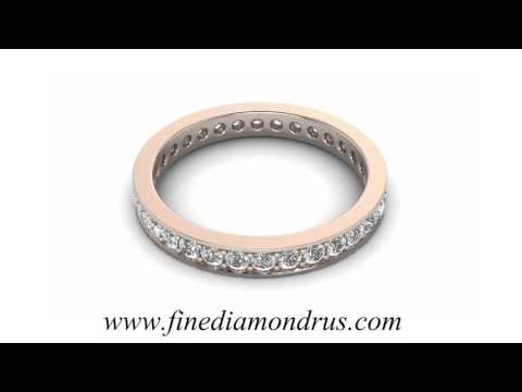 Fine Diamonds R us Pave Set Round Brilliant Cut Diamonds Full Eternity Wedding Ring