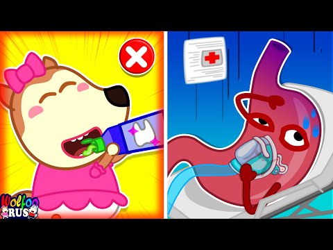 Люси! Не ешь зубную пасту! - Правила безопасности для детей | Wolfoo Russian