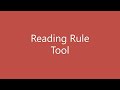 Reading Rule tool - Speechactors Workbench