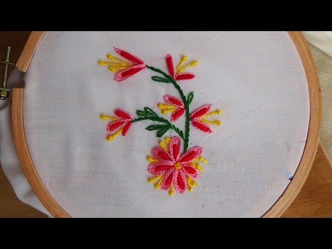 Hand Embroidery: Bullion knot stitch variation