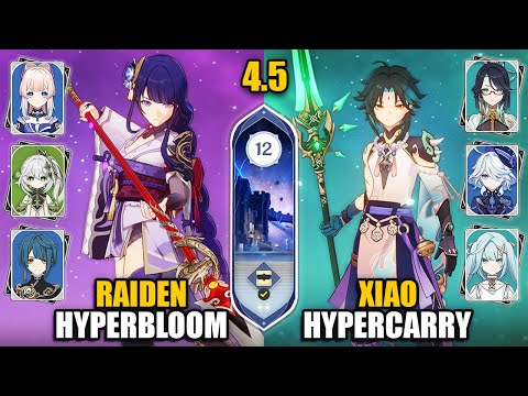 C0 Raiden Hyperbloom & C0 Xiao Hypercarry Team | NEW Spiral Abyss 4.5 Floor 12 | Genshin Impact