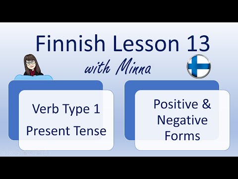 Finnish Lesson 13: Verb Type 1 - Verbityyppi 1