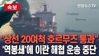 [????속보] 24시간 동안 상선 20여척 호르무즈 통과…美 '역봉쇄'에 이란 해협 운송 일시 중단 / 연합뉴스TV(YonhapnewsTV)