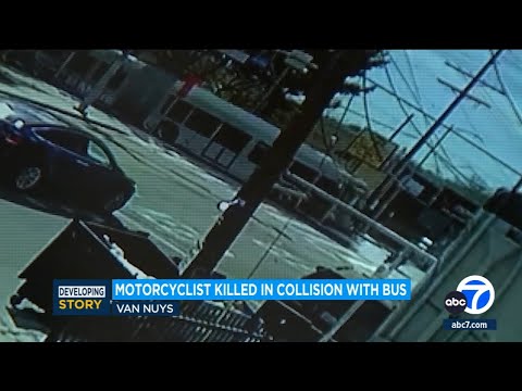 Shocking surveillance video shows moments before Metro bus crashes into motorcyclist