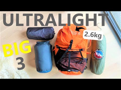 My Ultralight Big Three for Multi-Day Hiking, Backpacking and Wild Camping (2.6kg / 5.7Lbs)