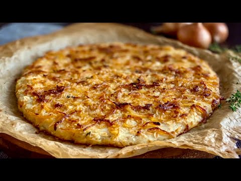 Just oatmeal and onions! The best healthy pizza!