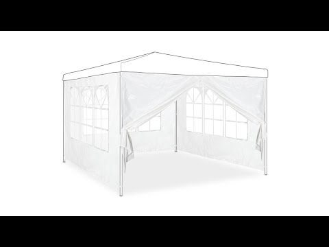 Weiße Pavillon Seitenwand 4er Set Weiß - Kunststoff - 300 x 200 x 1 cm