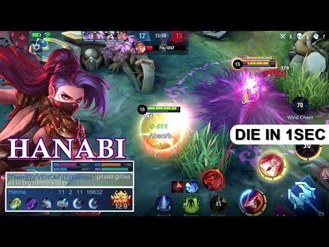 THE INSANE BUILD & DAMAGE! TOP GLOBAL HANABI - 53% TEAM DAMAGE! 150K! SOLO RANK - MLBB -