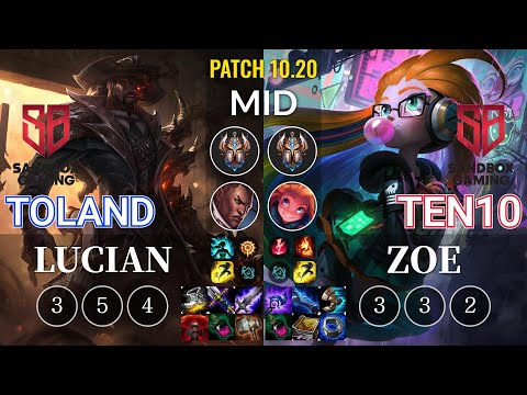SB TolanD Lucian vs SB Ten10 Zoe Mid - KR Patch 10.20