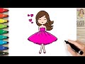 How to Draw a Barbie Doll | How to Draw a Cute Girl Step by Step Easy Drawings