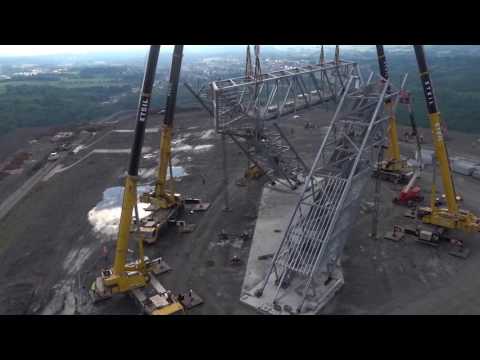 Drohneaufnahme Aufbau Saarpolygon