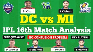 DC vs MI Dream11 Team | DC vs MI Dream11 Prediction | DC vs MI Dream11 Today Match | IPL 2023