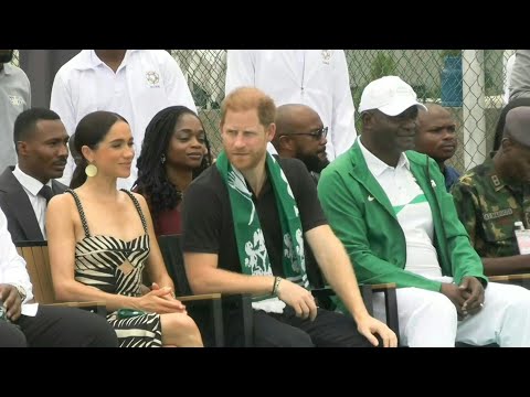 Prince Harry plays volleyball with veterans in Nigeria to promote Invictus | AFP