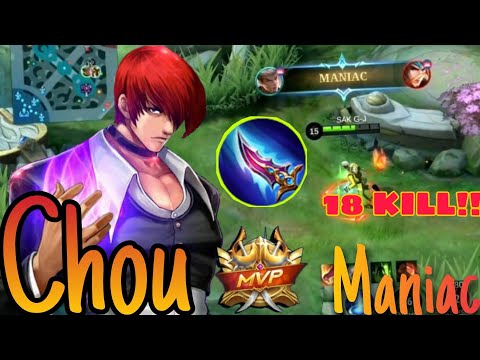 CHOU 18 KILLs MANIAC!!~Late Gameplay Damage To Kills/Build-Learn Plays Top1 nights.