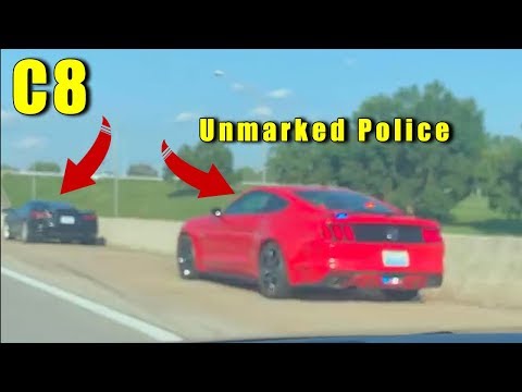 Unmarked POLICE 🚓 Mustang pulls over 2020 Corvette.