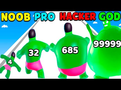 Wobble Man Race in NOOB vs PRO vs HACKER vs GOD