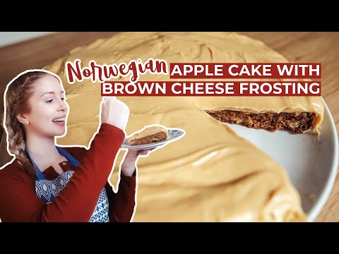Norwegian Apple Cinnamon Cake with Brown Cheese Frosting
