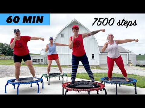 Power Walk at Home 7500 Steps | 60 MIN Rebounder Workout Beginners & Seniors thumbnail