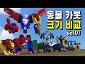 헬로카봇 동물 카봇 크기 비교 Vol 01 HELLO CARBOT ANIMAL CARBOT Size Comparison Vol 01
