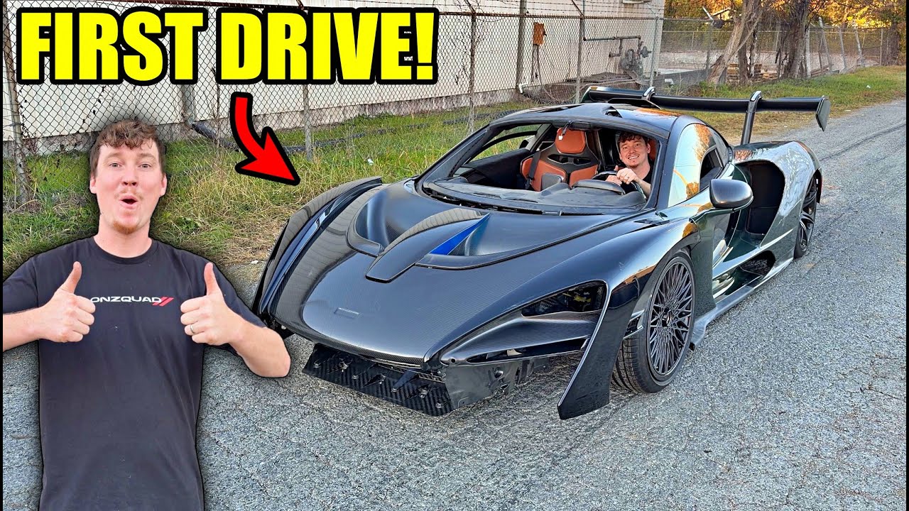 Rebuilding A Wrecked Mclaren Senna... First Test Drive!!!