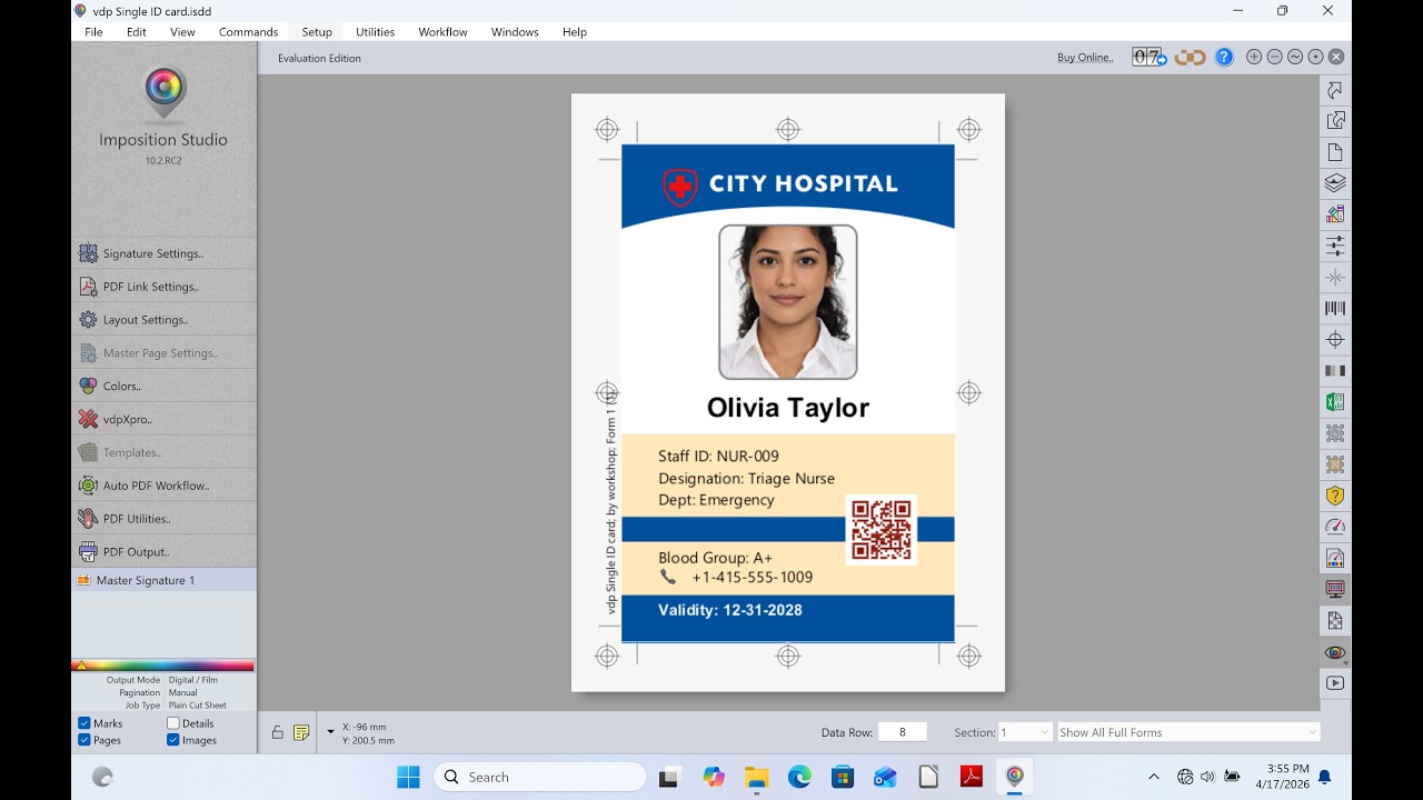 How to Create vdp-Data-Merged ID Cards with PDF, Photos, and Barcodes in vdpXpro.