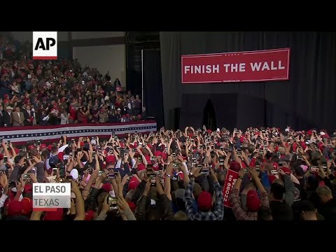 President Donald Trump is boasting about the size of the crowd attending his rally in El Paso, Texas, versus that for former Democratic Rep. Beto O'Rourke. (Feb. 11)