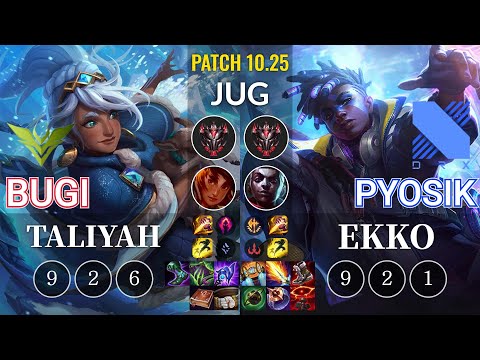 V3 Bugi Taliyah vs DRX Pyosik Ekko Jungle - KR Patch 10.25
