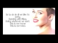 Miley Cyrus We Cant Stop Lyrics