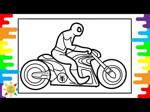Spider-Man On a Motorcycle Coloring Pages | Spider-Man Coloring Pages | Unknown Brain - Inspiration