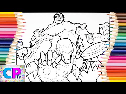 The Avengers Coloring Pages ,Cool Picture of Iron Man,Hulk, Captain America, Thor