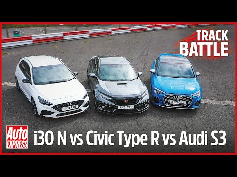 Honda Civic Type R vs Hyundai i30 N vs Audi S3: Steve Sutcliffe track battle | Auto Express