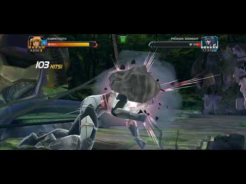 Sabretooth rank up and gameplay (rank 2 sabretooth destroys content) - Marvel Contest of Champions