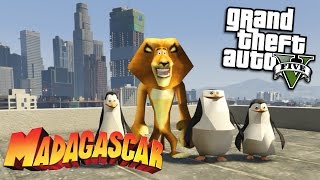 GTA 5 Mods - MADAGASCAR MOD w/ ALEX, SKIPPER, KOWALSKI &amp; PRIVATE (GTA 5 Mods Gameplay)