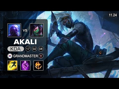Akali Mid vs Ryze - KR Grandmaster - PreSeason 12 Patch 11.24
