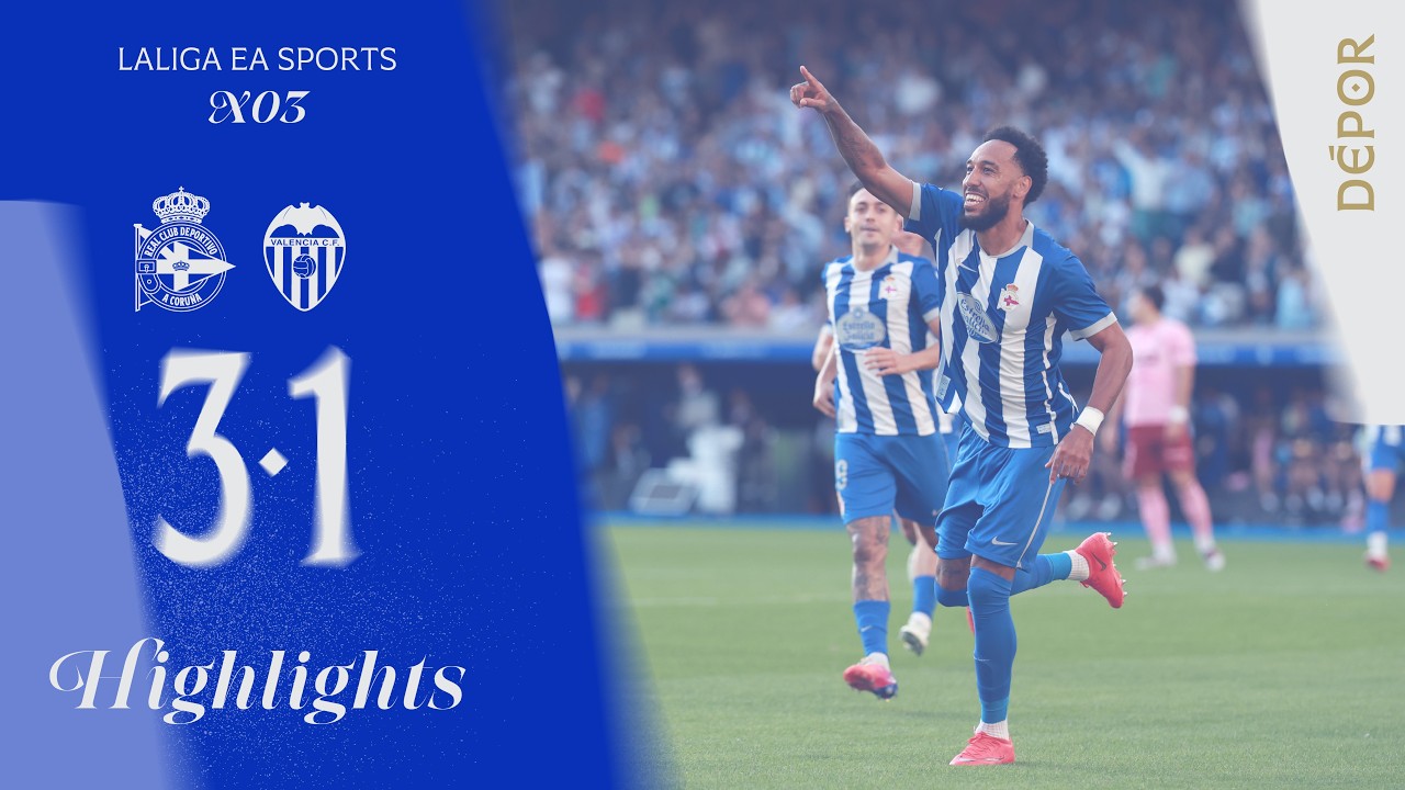 Resumen del RC Deportivo 3 - 1 Valencia CF