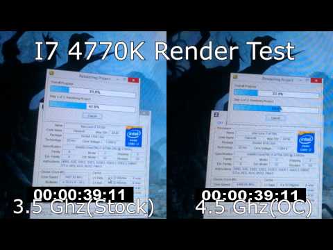 I7 4770k 3.5 Ghz Vs i7 4770k 4.5 Ghz [Render Test]