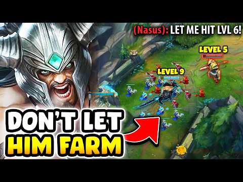 I blocked this poor Nasus from hitting level 6 for TEN MINUTES straight... (WAVE CONTROL)