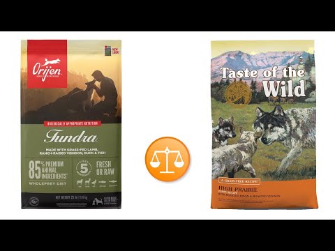 Comparison of Chewy dog food brands: Taste of the Wild vs Orijen