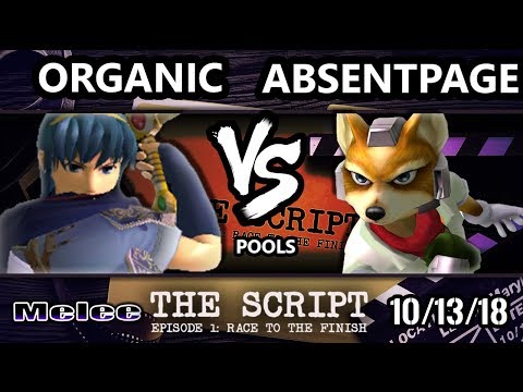 The Script - CLN | AbsentPage  (Fox) Vs. organic (Marth) - Smash Melee Round Robin Pools