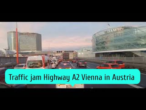 Vienna Austria A2 as a truck driver sees it. Truck driving video 