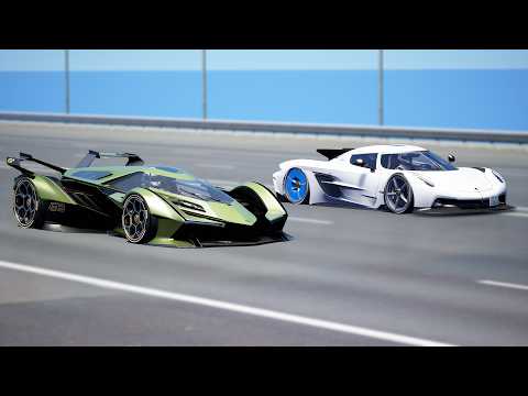 1,000KMH!!! Koenigsegg Jesko Absolut vs Lamborghini Vision GT | DRAG & TRACK RACE