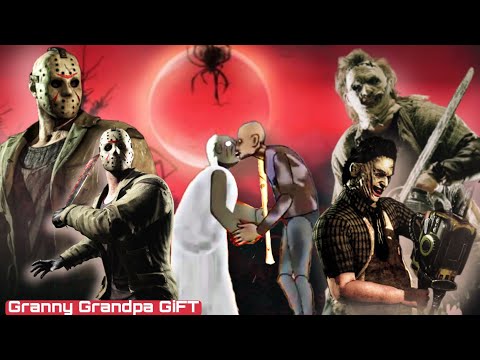 GRANDPA Gift GRANNY vs Jason Voorhees vs Leatherface - Drawing cartoons 2