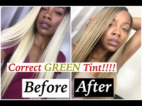 How to color hair Ash Blonde + How to correct green tint using ketchup