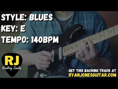 Fast Blues Guitar Backing Track In E